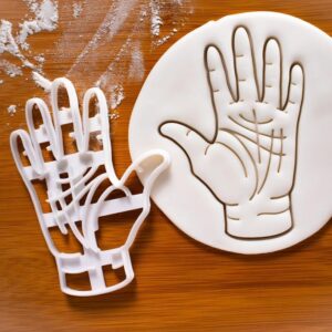 Palmistry Hand Cookie Cutter for Fortune Teller Party Baking Psychic Palm Reading Clairvoyant Tarot Theme Biscuits Future Prediction Event Spiritual Occult Decor Magical Cookie Making