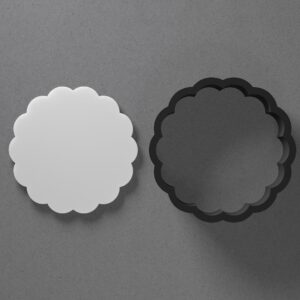 Scalloped Circle Clay Cutter for Earrings and Jewelry Making Sharp Tapered Edge Tool for Polymer Clay Mini Studs Pendant Set Cookie and Fondant Decorations for Baking or DIY Craft
