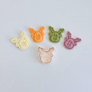 Black Reindeer Cookie Cutter Christmas Reindeer Cookie Cutter Stamp Set Black Animal Deer Fondant Molds for Holiday Baking Cookies Pastry Dough Candy Kitchen Cookie Cutters Set for Fest