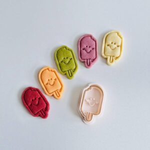 Black Popsicle Cookie Cutter cookie Love Heart Cheek Ice Cream Cookie Cutter Stamp Set Smiley Face Popsicle Fondant Molds for Cookies Pastries Cupcakes Biscuits Dessert Baking Tool