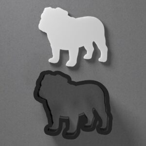 English Bulldog Dog Face Shape Cookie Polymer Clay Cutter With Sharp Tapered Edge Earring Making Tool For DIY Jewelry Pendant Studs Pet Theme Cookie Cutter For Clay Art Craft