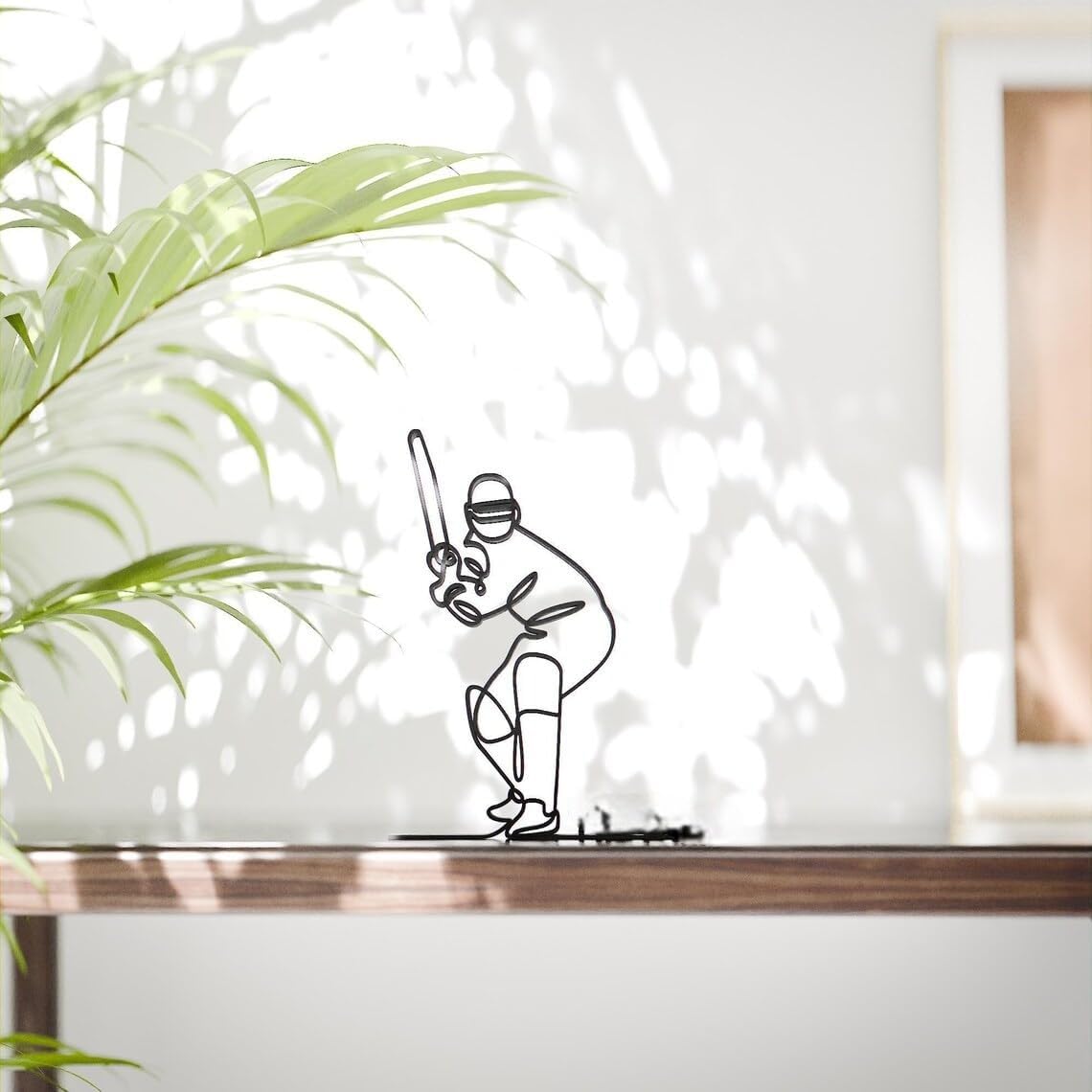Black Cricket Player Modern Line Art Decor Minimal Sports Figure Sculpture Stylish Cricketer Accent for Home Office Shelf Table Studio Living Room Display Cricket Lovers and Contemporary Decorative - Image 2
