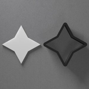Four Point Star Compass Shape Polymer Clay Cutter with Sharp Tapered Edge for Precise Cutting, Jewelry and Earring Tool for Mini Studs and Pendant Sets, Cookie Cutter for Nautical