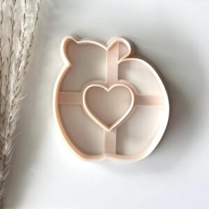 Apple with Heart Cutout Cookie Cutter for Fondant Polymer Clay and Dough Large Apple Shaped Clay Cutter for Baking DIY Crafts School Gifts and Teacher Appreciation Clay Projects