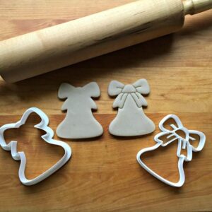 Set of 2 Cookie Christmas Bell Cookie Cutters for Holiday Baking, Festive Biscuit, Fondant, Cake Decoration, Cupcake Toppers, Sugar Craft, Winter Treats, Made in India