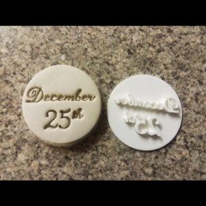 December 25th Embosser Stamp for Cookie and Cupcake Decoration Christmas Baking Tool Fondant Icing Stamp Holiday Dessert Topper for Festive Party Treats Winter Celebration and Gift