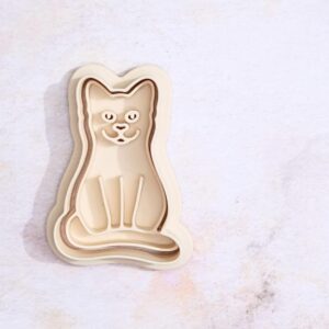 Sitting cat cookie cutter set for cat lover themed cookies fondant pastries baking perfect for pet parties animal crafts school projects cake decorating kids activities and homemade