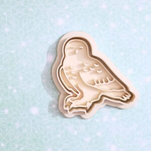 Snowy owl cookie cutter set for baking owl shaped sugar cookies fondant cupcake topper winter bird theme party decoration animal lover cake decor craft and holiday baking tool