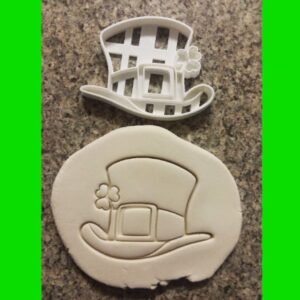Black Shamrock Hat Cookie Cutter Cookie India St Patricks Day Irish Clover Leaf Shamrock Hat Shape Baking Tool for Holiday Celebrations Party Decorations and Festive Cookie Making