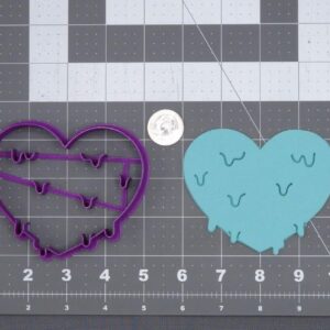 Black Cookie Melting Heart Cookie Cutter for Baking Biscuits Fondant Pancakes Sandwiches Cake Decoration Love Theme Party Supplies Kitchen Pastry Mold Tool for Crafts and Creative