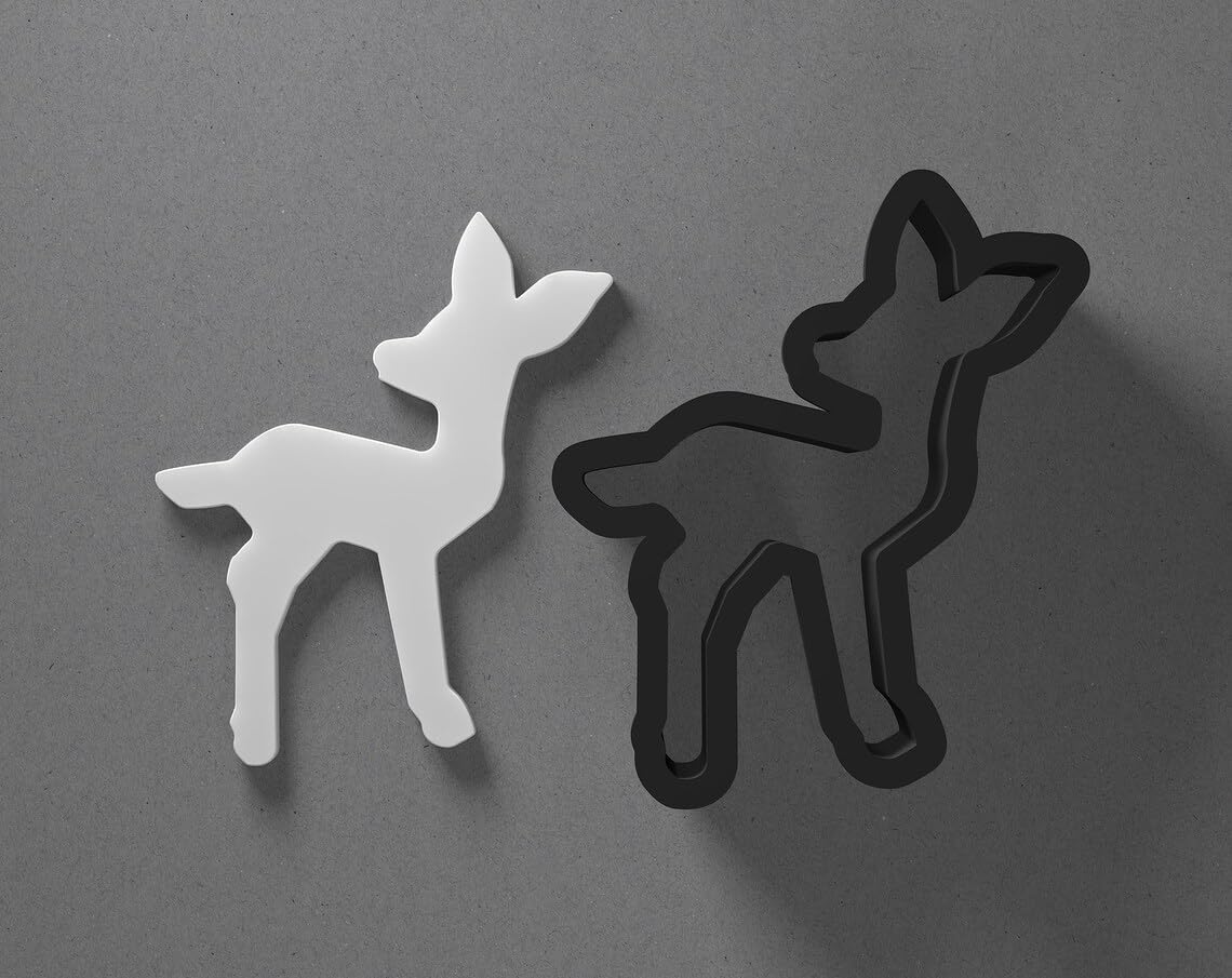 Fawn Baby Deer Shape Cookie Polymer Clay Cutter with Sharp Tapered Edge for Jewelry Making, Mini Stud Earrings, Pendant Sets, Earring Craft Tool, Cookie Cutter for Clay and Dough - Image 2