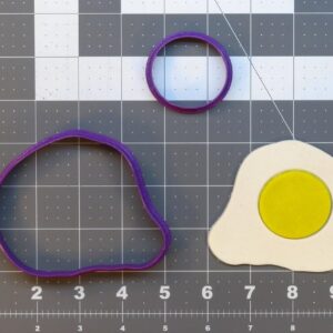 Sunny Side Up Egg 266-A215 Cookie Cutter Set Black Cookie for Breakfast Theme Cookies, Fun Brunch Party Baking, Creative Kitchen Tool, Food Shaped Cookie, Morning Treat Decoration