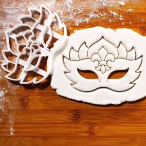Mardi Gras Mask Cookie Cookie Cutter Carnival Festival Party Baking Tool New Orleans Masquerade Beads Celebration King Cake Decor Mardi Gras Themed Biscuit Cutter (ONLY Mardi GRAS MASK)