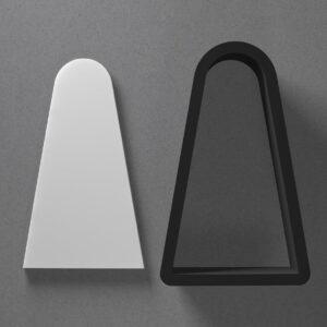 Round Top Tall Trapezium Cookie Polymer Clay Cutter with Sharp Tapered Edge for Jewelry Making Earring Tools Mini Studs Pendant Set Craft Supplies Cookie Cutter Geometric Clay