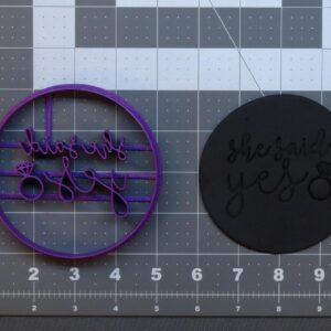 Black She Said Yes Cookie Cutter Cookie Mold for Engagement Party Baking Bridal Shower Cookies Wedding Celebration Dessert Decoration Dough Shaper for Romantic Event Theme Snacks