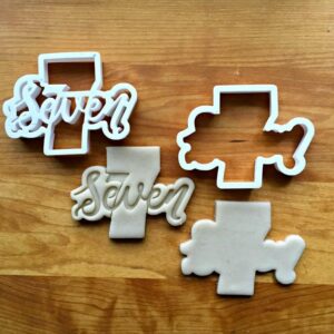 Cookie Set of 2 Lettered Number 7 Cookie Cutters for Baking, Biscuit, Fondant, Cake Decoration, Sugar Craft, Cupcake Toppers, Party Favors, Made in India