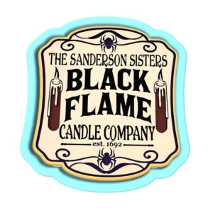 Sanderson Sister Black Flame Company Cookie Cutter Black cookie Stamp and Stencil Set for Halloween Cookies, Witch Themed Baking Tools, Spooky Fondant Cutter, Holiday Sugar Cookie Mold