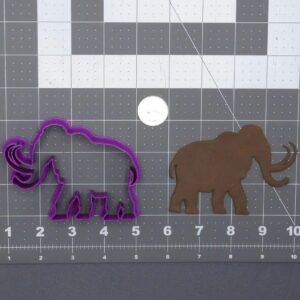 Black Mammoth Body 266-G917 Cookie Cutter Silhouette for Prehistoric Animal Theme Baking Clay Craft Fondant Tool Ice Age Mammal Shape Cookie Mold for Science Projects Party Decorations