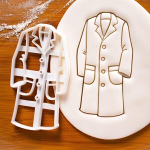 Cookie lab coat cookie cutter for biscuit fondant clay baking shaped like professional medical laboratory coat PPE jacket ideal scientists physician doctors and science-themed (ONLY LAB COAT)