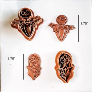 Jack and Sally Polymer Clay Earring Cutter India Cookie Halloween Fall Theme Mold Tool for Jewelry Making Biscuit Fondant Cutter DIY Crafts Spooky Accessories Inspired by Movie