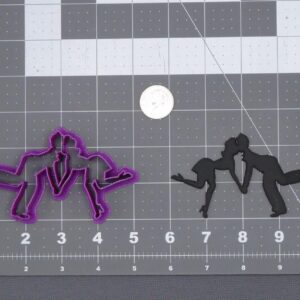 Black Swing Dancing Couple Cookie Cutter for Dance Theme Baking Party Decorations Biscuit Fondant Clay Crafts Wedding Anniversary Ballroom Retro Dancer Dessert Table Celebration