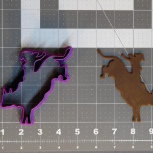 Black Woman on Bucking Bull 266-C325 Cookie Cutter Cookie Rodeo Cowgirl Cookie Mold for Western Theme Baking Country Party Decoration Clay Craft Durable Tool for Cakes Made in India