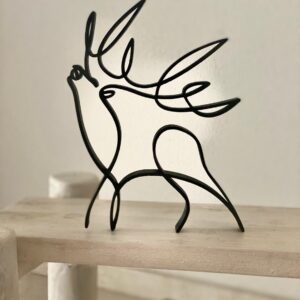 Minimalist Horned Deer Statue: Home Decor Shelf Sitter and Tabletop Figure, Ideal for Gifts and Christmas