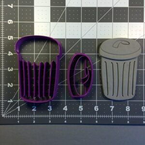 Black Trash Can Cookie Cutter Set for Sanitation Theme Party Baking Biscuit Fondant Clay Craft Cutter for Kids Educational Activities School Projects Recycling Events and Kitchen Use