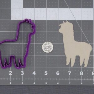 Black Llama 266-K659 Cookie Cutter Silhouette for Animal Theme Baking South American Decor Cute Alpaca Party Supplies Biscuit Fondant Tool for Birthdays Crafts Events DIY Decorations