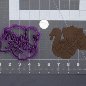 Black Thanksgiving Turkey Time 266-F741 Cookie Cutter Cookie Turkey Shape Baking Mold for Holiday Cookies Fondant Biscuits Cupcakes Cake Decorating Tool for Fall and Family Gatherings
