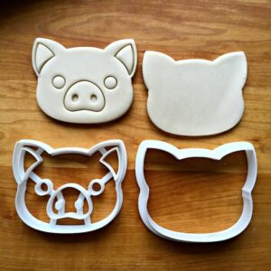 Set of 2 Pig Cookie Cutters Cookie - Suitable Size - Farm Animals - Made in India - Perfect for Farm-Themed Parties, Birthday Celebrations, and Animal-Lovers - Durable Cookie Cutter f