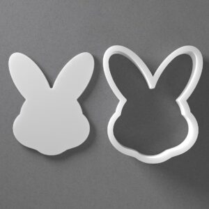 Easter Bunny Head Cookie Cutter Rabbit Shape Baking Tool for Cookies Biscuits Fondant Dough Clay Jewelry Making Earring Craft Decorating Holiday Party and Daily Home Use