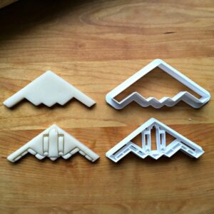 Set of 2 Cookie Stealth Bomber Jet Cookie Cutters, Suitable Size, Perfect for Military Themed Parties, Airplane Enthusiasts, Custom Cookie Designs, Baking Tool, Made in India