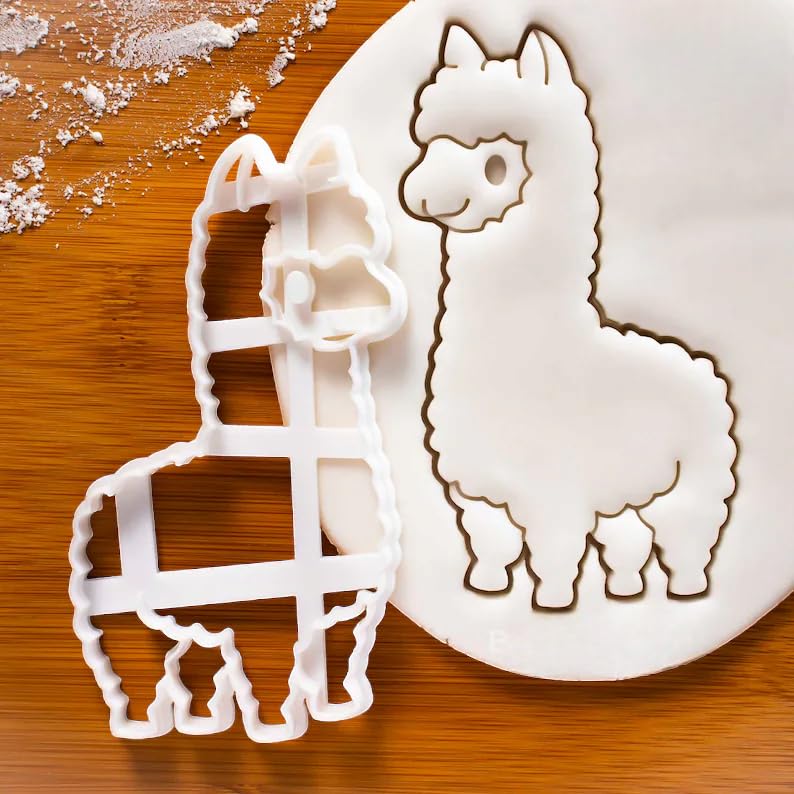 Holiday Alpaca Cookie Cutter - Festive Farm Animal Shape for Christmas Winter Parties