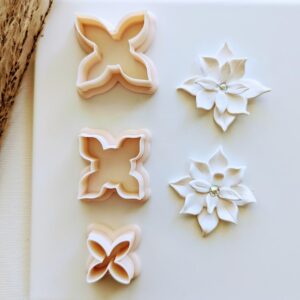 Flower 3 Piece Earring Cutter Set for Polymer Clay Jewelry Making Floral Pendant Clay Cutter Set for DIY Earrings Handmade Accessories Clay Jewelry Crafting Tool for Artists
