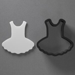 Ballerina Tutu Dress Shape Polymer Clay Cutter Earring Jewelry Tool for Mini Studs Dangle Pendants and Cookie Dough Shaping with Sharp Tapered Edge for Dance Theme DIY Craft and Baking