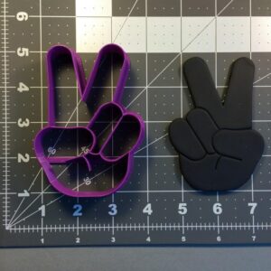 Peace Hand 101 Black Cookie Cookie Cutter Set for Hippie Party Decorations Retro 60s Theme Baking Tools Symbol Cookies for Kids School Snacks Fondant Clay Sandwich Craft Projects