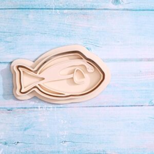 Royal Blue Tang Cookie Cutter Set for Ocean Sea Life Theme Baking Tropical Fish Shape Biscuit Pastry Fondant Sugar Paste Cutters for Kids Party Homemade Cookies and Cake Decoration