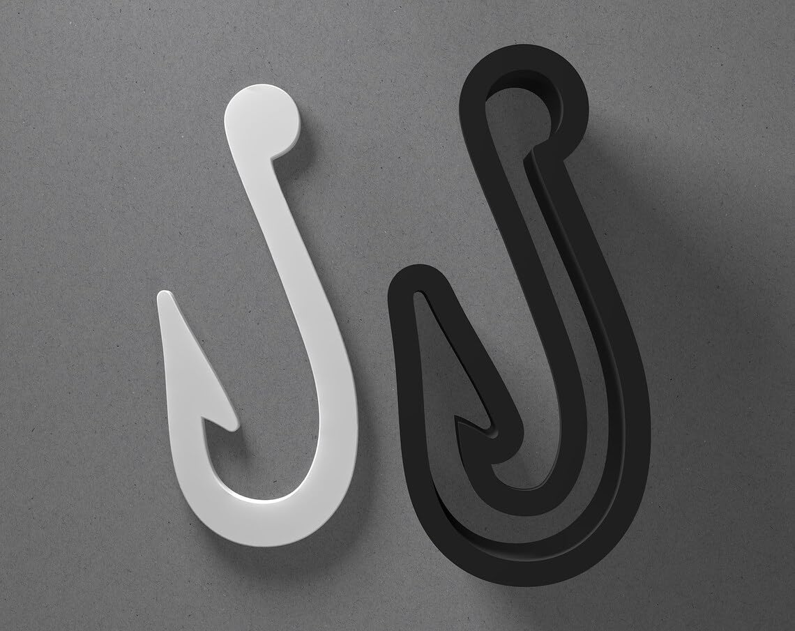 Fishing Hook Clay Cutter for Earrings and Jewelry Making Sharp Tapered Edge Tool for Polymer Clay Mini Studs Pendant Set Cookie and Fondant Decorations for Baking or DIY Craft Projects - Image 2