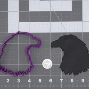 Black Eagle Head 266-K063 Cookie Cutter Silhouette Cookie India Made for Patriotic Bird Cookies Wildlife Animal Shaped Fondant Clay Crafts Independence Day Theme Baking Decoration