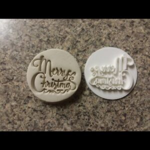 Black Merry Christmas V05 Embosser Stamp Cookie Cookie and Cupcake Decorating Tool Made in India for Holiday Baking Homemade Treats Christmas Desserts Crafts Festive Gifts and Winter