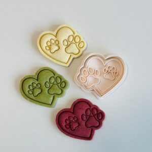 Black Dog Paw Cookie Cutter Stamp Set cookie Heart Puppy Footprint Animal Biscuit Cookie Fondant Baking Tool for Home Baking Parties Pet Lovers Treats Gift Cookies Biscuits Crafts Set