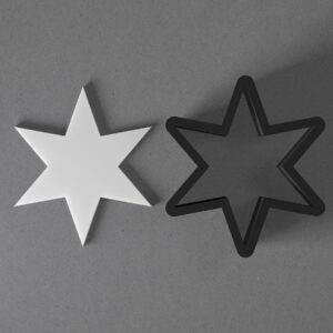 Simple Six Pointed Star Shape Polymer Clay Cutter with Sharp Tapered Edge for Clean Cutting, Jewelry and Earring Tool for Mini Studs and Pendant Sets, Cookie Cutter for Festive