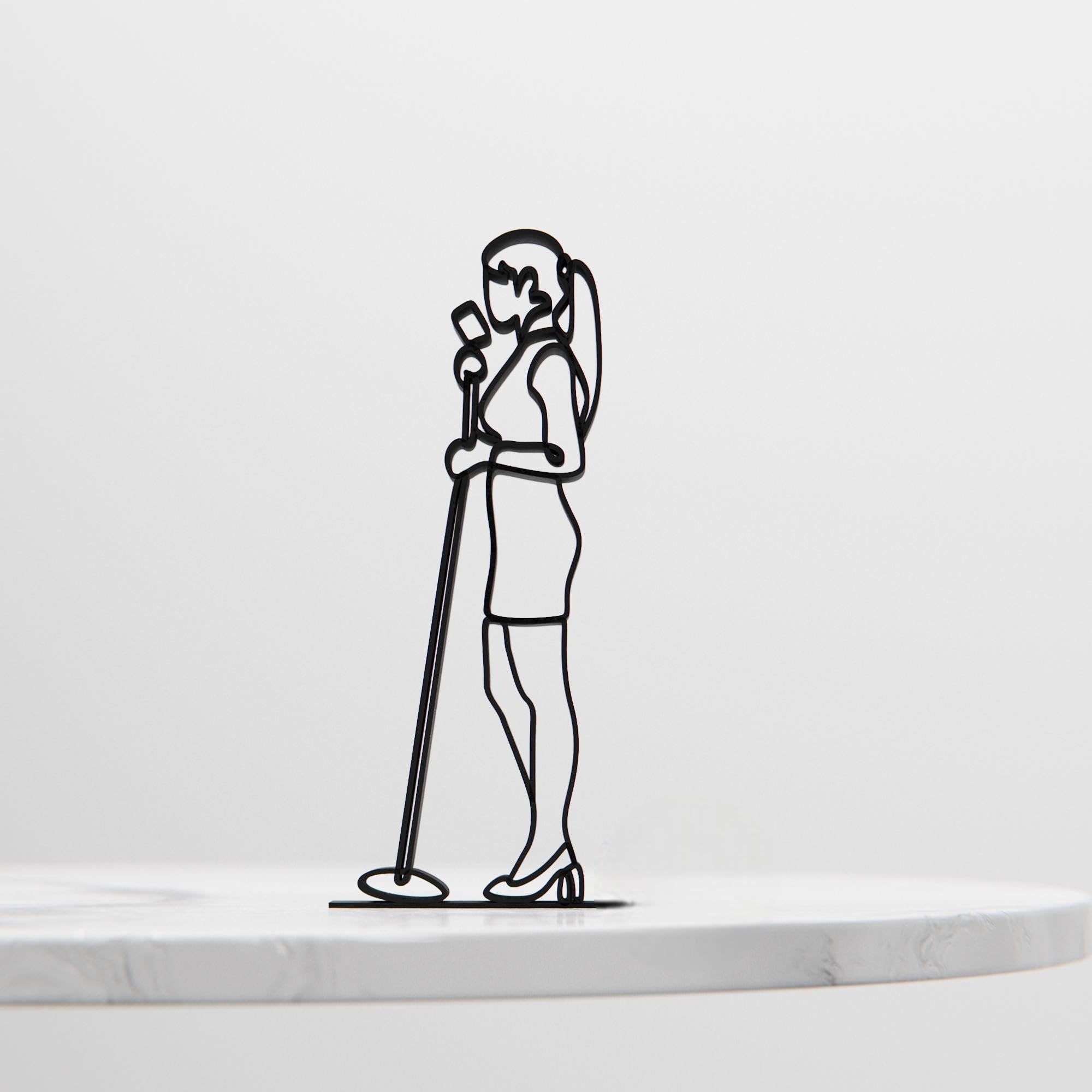 Minimalist Woman Vocalist Sculpture - Unique Line Art Home Decor, Singer Figurine, Elegant Minimalist Decoration for Music Lovers, Vocalist Tabletop Showpiece, Artistic Gift for Women Singers - Image 5