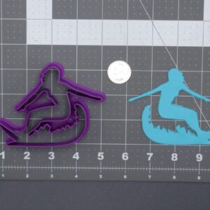 Girl Surfing on Wave Cookie Cutter Silhouette Black Cookie India Baking Tool for Making Surfing and Ocean-Themed Cookies, Fondant, Chocolate, Cake Decorations, DIY Crafts, Party Treats