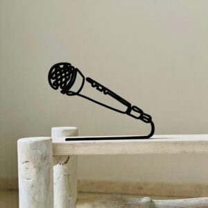 Microphone Abstract: Statue Tabletop Figure for Music Lovers, Studio Decor, and Home Gifts