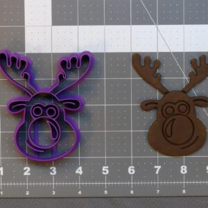 Black Rudolph Reindeer Christmas Holiday Cookie Cutter 266 A994 Cookie Baking Mold for Cookies Biscuits Fondant Pastry Dough Cutter Winter Party Dessert Decoration Tool