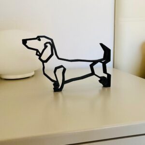 Origami Dachshund: Minimalist Statue Sculpture for Home D�cor