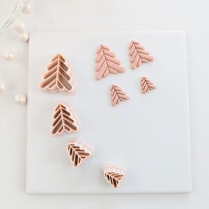 Christmas Tree Geometric Imprint Earring Cutter for Holiday Jewelry Making Polymer Clay Christmas Tree Shape Clay Cutter for Earrings Charms Tags DIY Crafts and Seasonal Accessory
