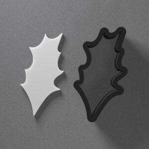 Holly Leaf Cookie Polymer Clay Cutter with Sharp Tapered Edge for Jewelry Making Mini Studs Pendant Set and Cookie Cutter Versatile Craft Tool for Christmas and Holiday-Themed Clay